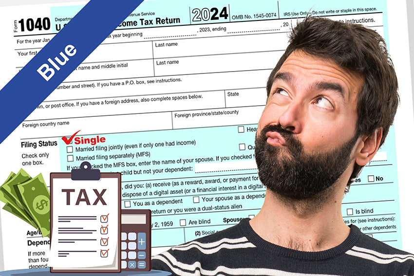 File Your Tax 1040 Single or MJS - Blue